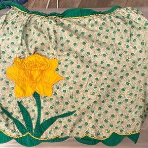 Floral Apron with Yellow and Green Accents
